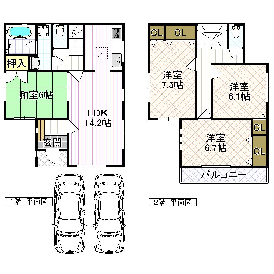 Floor plan. (No. 5 locations), Price 25,300,000 yen, 4LDK, Land area 103.2 sq m , Building area 94.56 sq m