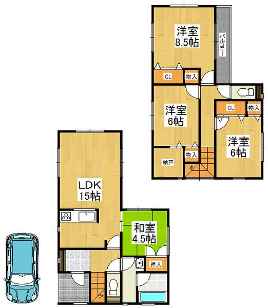 Floor plan. 24,800,000 yen, 4LDK+S, Land area 114.83 sq m , Start a new life in the bright house of the building area 97.2 sq m south-facing!