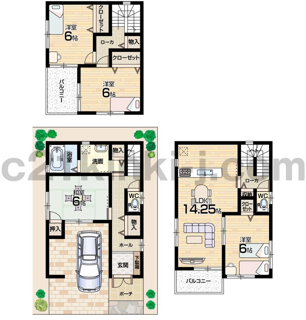 Floor plan. 20.8 million yen, 4LDK, Land area 70 sq m , Building area 112.36 sq m