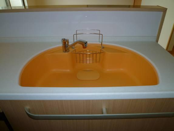 Kitchen. Orange to bowl! Wide sink is happy!