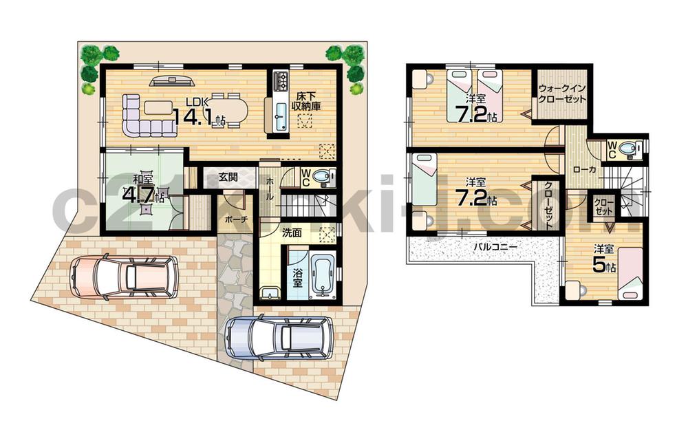 Floor plan. 20.8 million yen, 4LDK, Land area 100.5 sq m , Building area 88.89 sq m floor plan