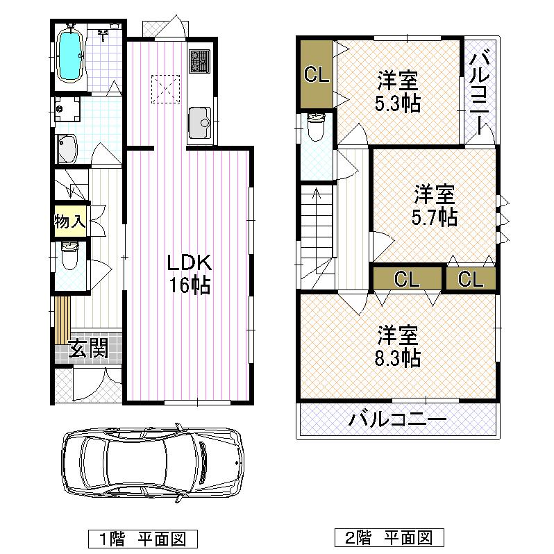 Floor plan. Price 19.9 million yen, 3LDK, Land area 82.19 sq m , Building area 85.29 sq m