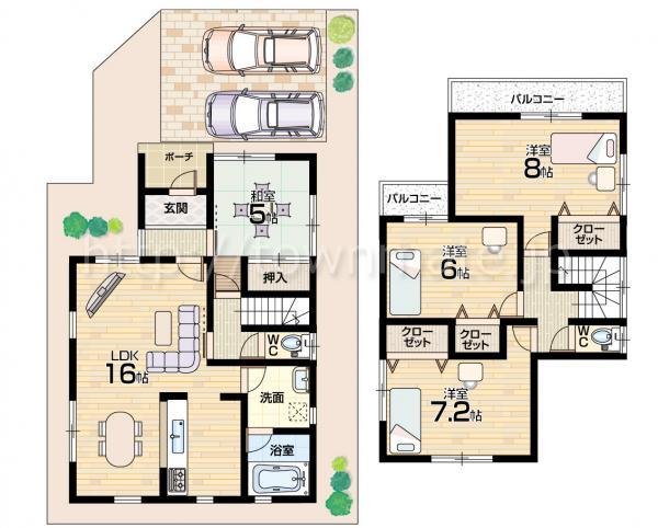 Floor plan. 24,800,000 yen, 4LDK, Land area 102.82 sq m , Building area 95.17 sq m land area 102.82 square meters building area 95.17 square meters