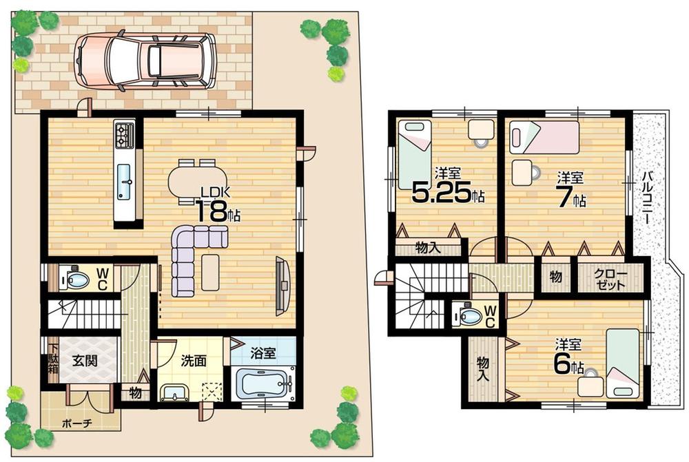 Floor plan. 21,800,000 yen, 4LDK, Land area 90.13 sq m , Building area 86.94 sq m