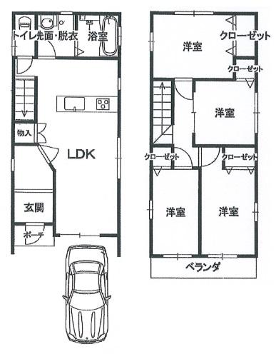 Floor plan. 19,800,000 yen, 4LDK, Land area 73.57 sq m , Building area 82.39 sq m