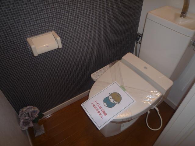 Toilet. Fashionable black cross! 
