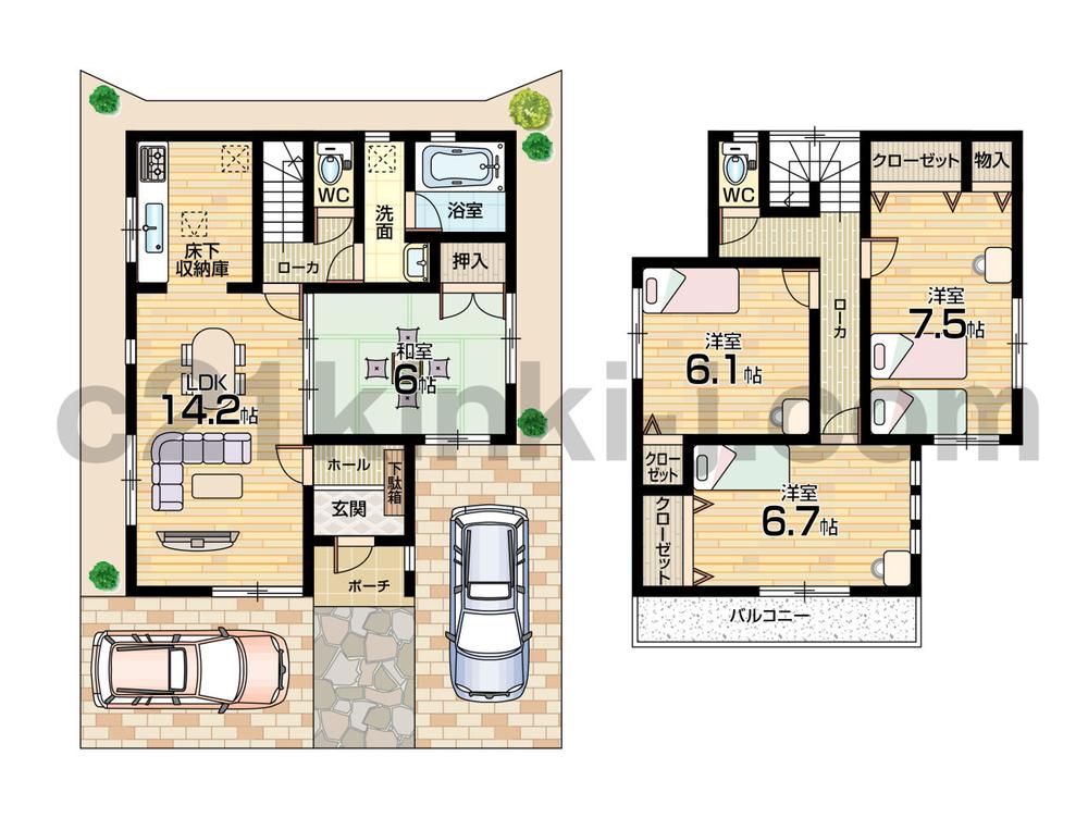 Floor plan. 24,800,000 yen, 4LDK, Land area 105.1 sq m , Building area 94.56 sq m
