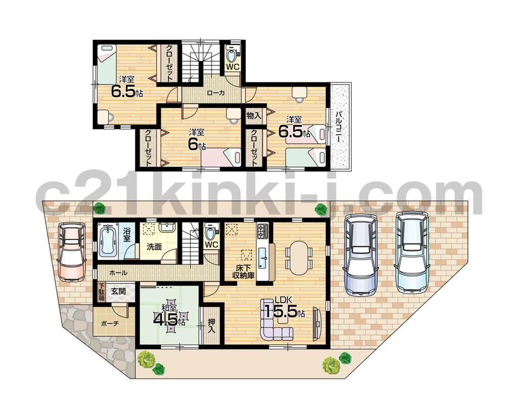 Floor plan. 23 million yen, 4LDK, Land area 117.39 sq m , Building area 93.15 sq m floor plan
