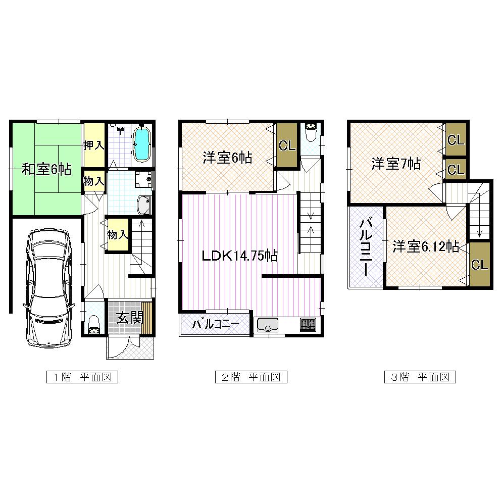 Floor plan. (No. 2 locations), Price 20.8 million yen, 4LDK, Land area 70.01 sq m , Building area 113.06 sq m