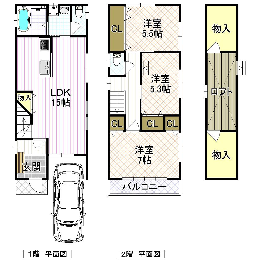 Floor plan. 21 million yen, 3LDK + 2S (storeroom), Land area 70.38 sq m , It is easy living arrangement of the building area 83.16 sq m furniture! Storage is also abundant!