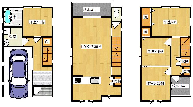 Floor plan. 24,800,000 yen, 4LDK, Land area 59.46 sq m , Building area 105.04 sq m ◆ Floor plan
