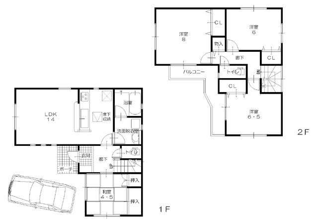 Floor plan. 21,800,000 yen, 4LDK + S (storeroom), Land area 100.5 sq m , Building area 91.93 sq m