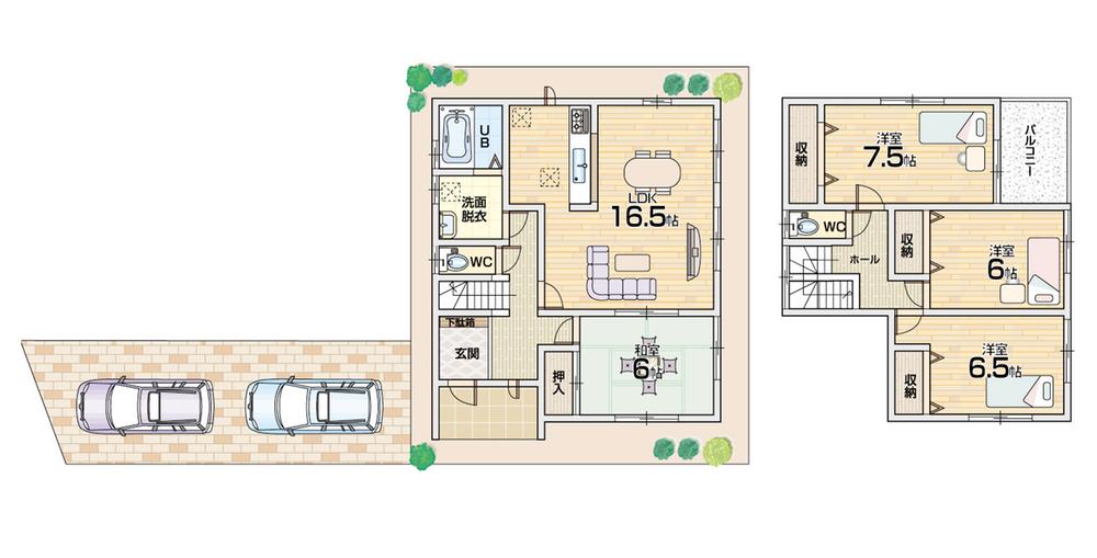 Floor plan. (No. 1 point), Price 23.8 million yen, 4LDK, Land area 144.37 sq m , Building area 104.33 sq m