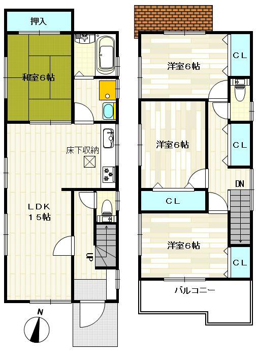Floor plan. (No. 1 point), Price 19,800,000 yen, 4LDK, Land area 100.99 sq m , Building area 97.71 sq m