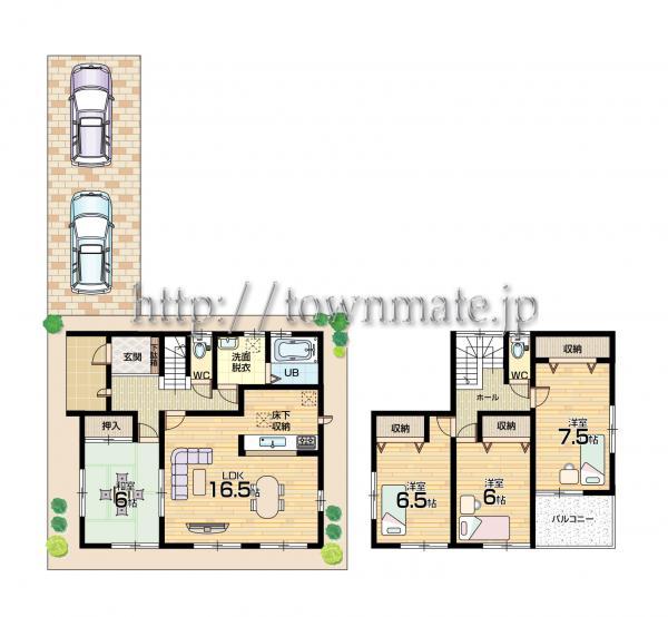 Floor plan. 23.8 million yen, 4LDK, Land area 144.37 sq m , Building area 104.33 sq m land area 144.37 square meters building area 104.33 square meters