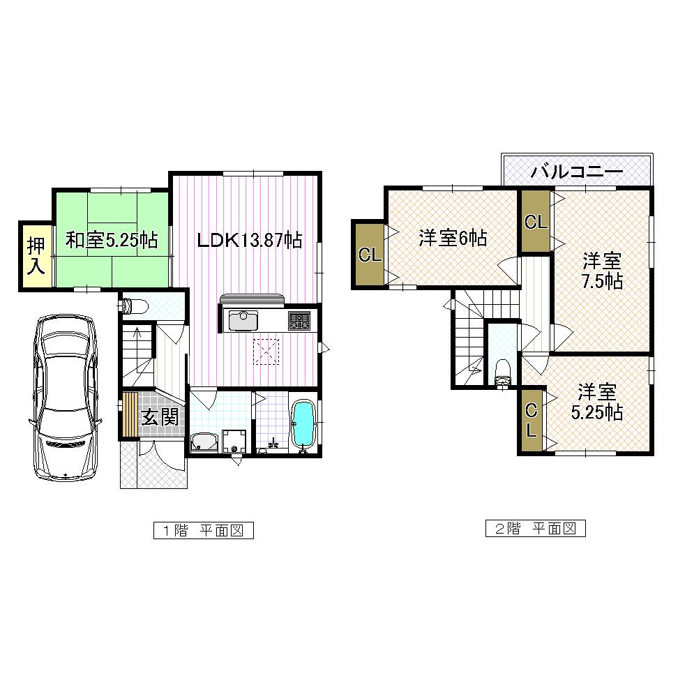 Floor plan. (Q No. land), Price 21,800,000 yen, 4LDK, Land area 90.13 sq m , Building area 90.46 sq m