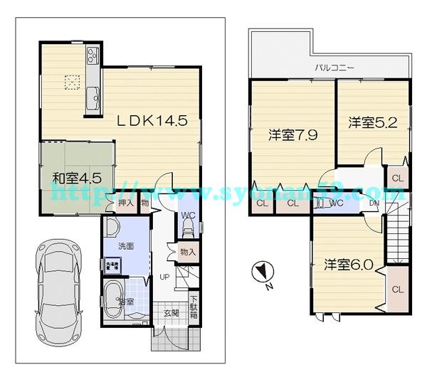 Floor plan. 32,800,000 yen, 4LDK, Land area 87.42 sq m , Building area 92.12 sq m floor plan