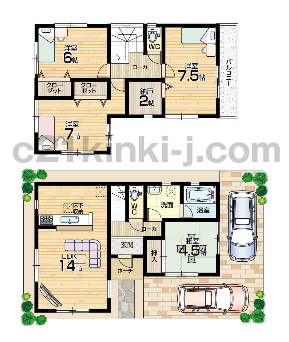 Floor plan. (No. 3 locations), Price 31,800,000 yen, 4LDK+S, Land area 97.8 sq m , Building area 91.53 sq m