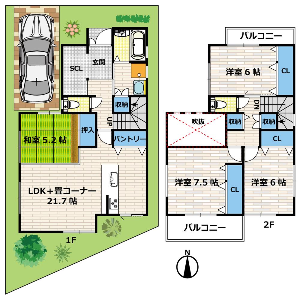 Floor plan. (A No. land), Price 31,800,000 yen, 4LDK, Land area 106.15 sq m , Building area 111.37 sq m