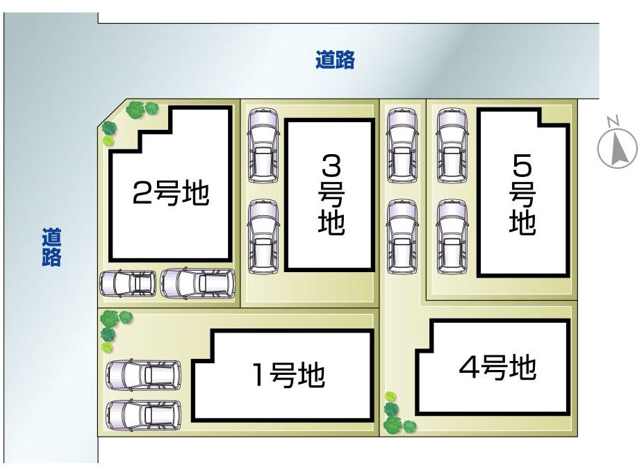 Compartment figure. 28.8 million yen, 4LDK, Land area 130.33 sq m , Building area 93.56 sq m all 5 compartment! Front road 4.35m!