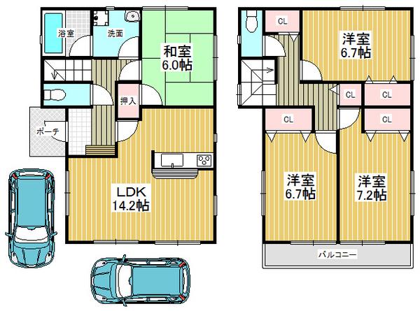 Floor plan. 29,800,000 yen, 4LDK, Land area 97.79 sq m , Building area 98.41 sq m your new life, Do not you see, starting from here