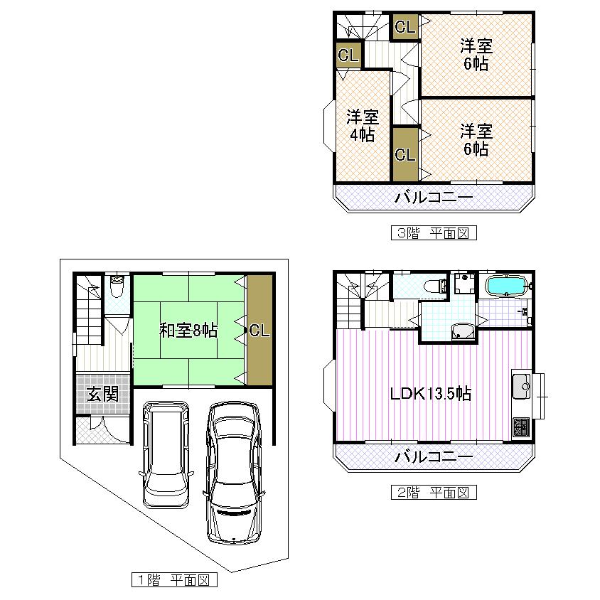 Floor plan. 15.8 million yen, 4LDK, Land area 66.99 sq m , Building area 100.35 sq m