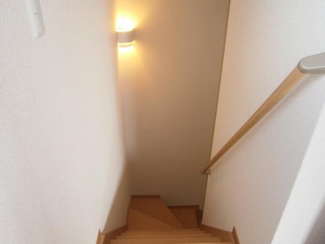 Other. Stairs are relieved to have a handrail