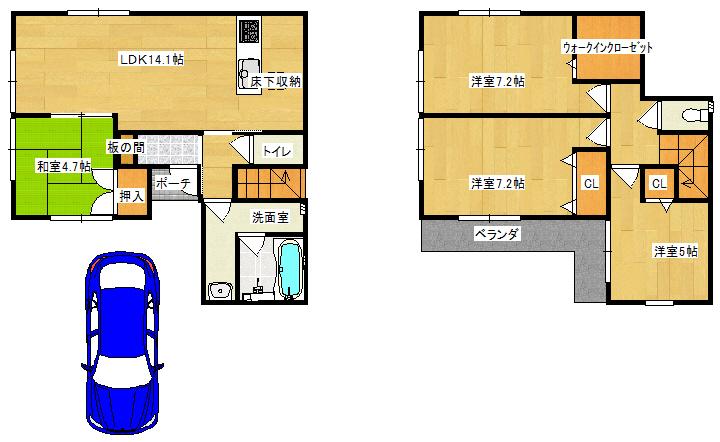 Floor plan. 20.8 million yen, 4LDK, Land area 100.5 sq m , Building area 88.89 sq m   ◆ Floor plan