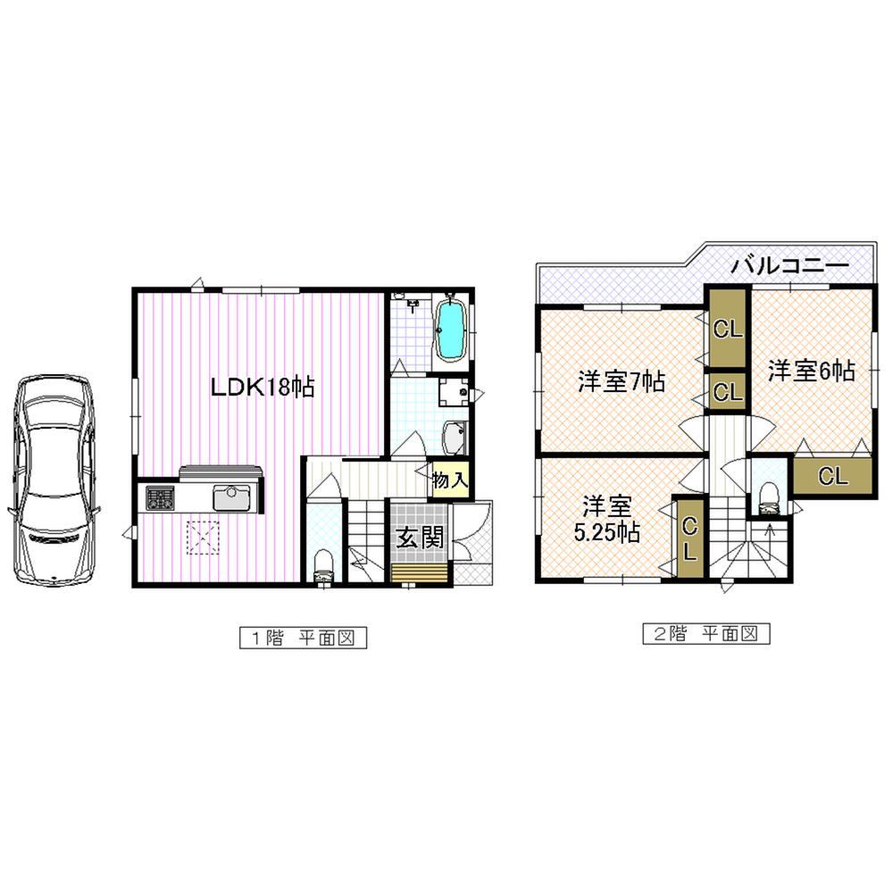 Floor plan. (R No. land), Price 21,800,000 yen, 3LDK, Land area 90.13 sq m , Building area 86.94 sq m