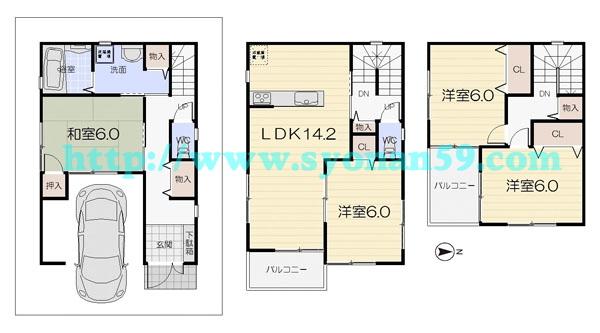 Floor plan. 20.8 million yen, 4LDK, Land area 70 sq m , Building area 112.36 sq m floor plan