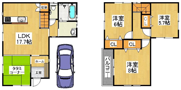 Floor plan. 29,800,000 yen, 4LDK, Land area 91.43 sq m , Building area 85.99 sq m floor plan