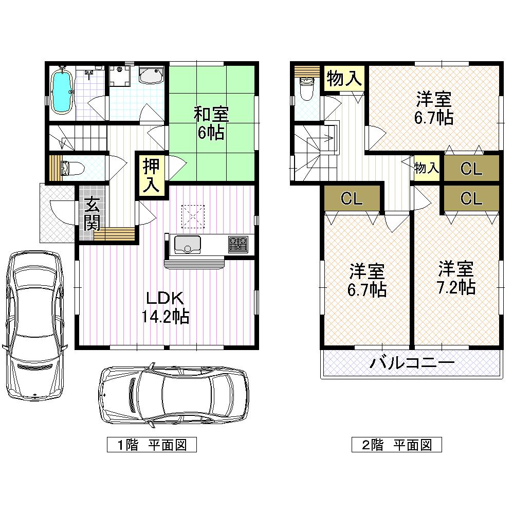 Floor plan. (No. 1 point), Price 29,800,000 yen, 4LDK, Land area 99.67 sq m , Building area 98.41 sq m