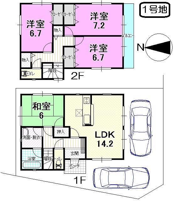 Floor plan. 29,800,000 yen, 4LDK, Land area 97.79 sq m , Building area 98.41 sq m