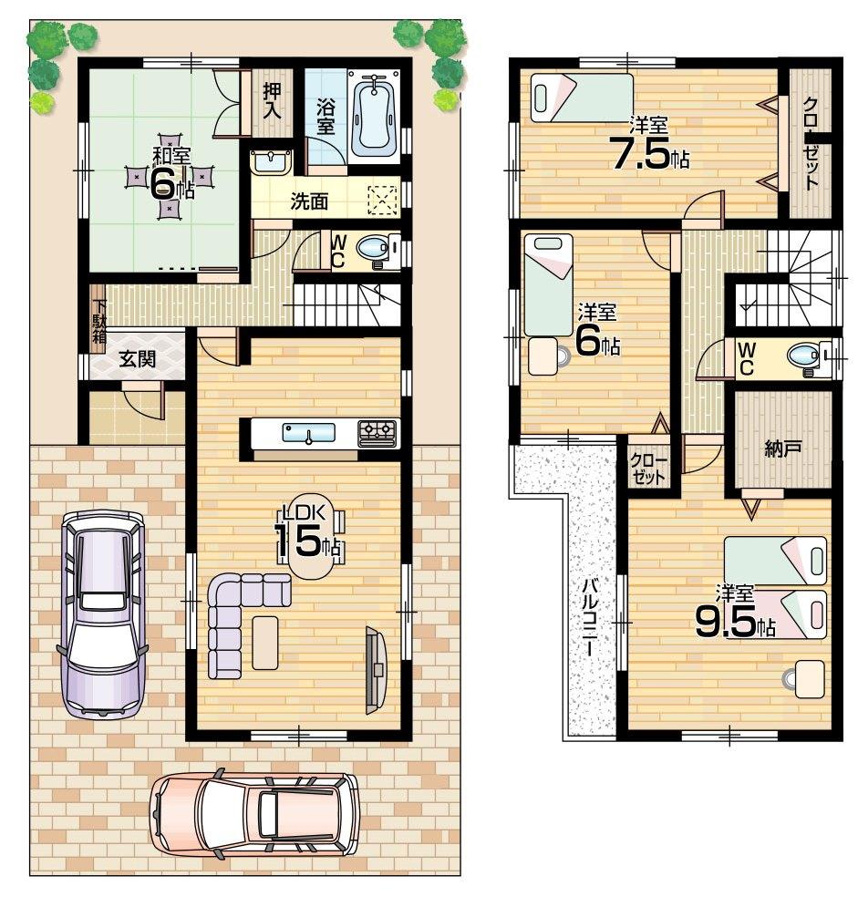 Floor plan. 25,800,000 yen, 4LDK + S (storeroom), Land area 101.56 sq m , Building area 101.56 sq m