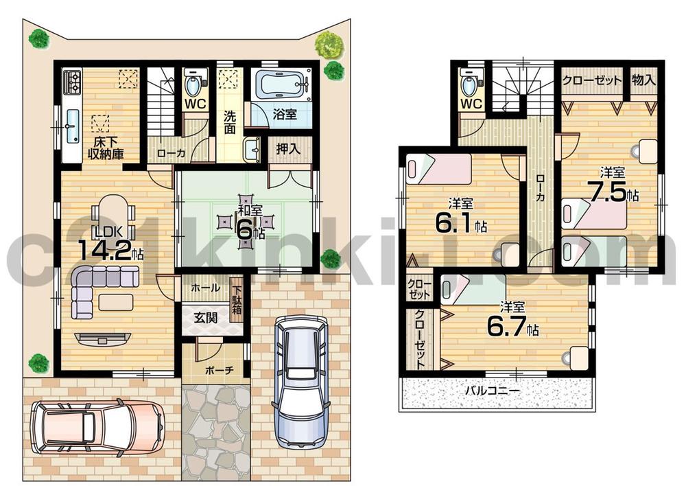 Floor plan. (No. 4 locations), Price 24,800,000 yen, 4LDK, Land area 105.1 sq m , Building area 94.56 sq m