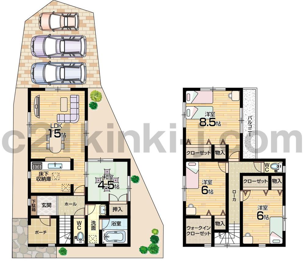 Floor plan. (No. 8 locations), Price 25 million yen, 4LDK+S, Land area 114.83 sq m , Building area 97.2 sq m