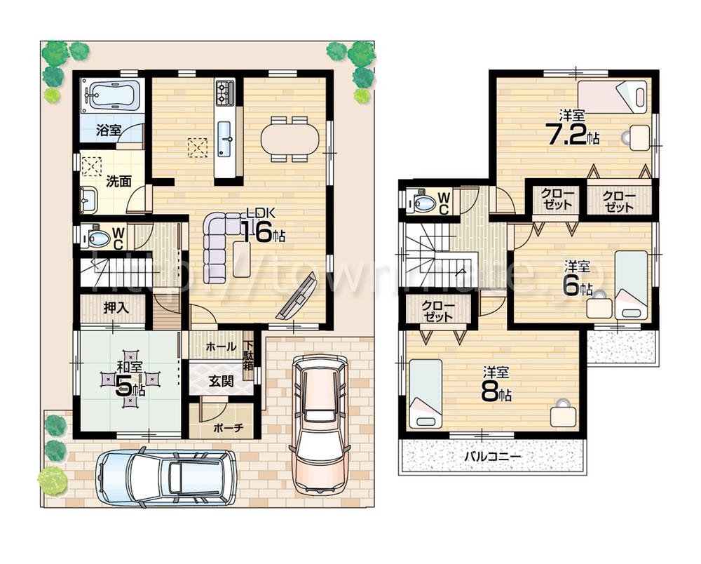 Floor plan. (Building 2), Price 25,800,000 yen, 4LDK, Land area 101.68 sq m , Building area 95.17 sq m