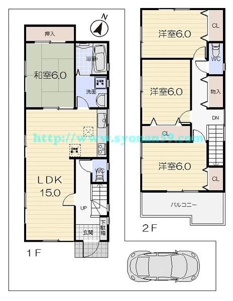 Floor plan. 19,800,000 yen, 4LDK, Land area 100.99 sq m , Building area 97.71 sq m floor plan
