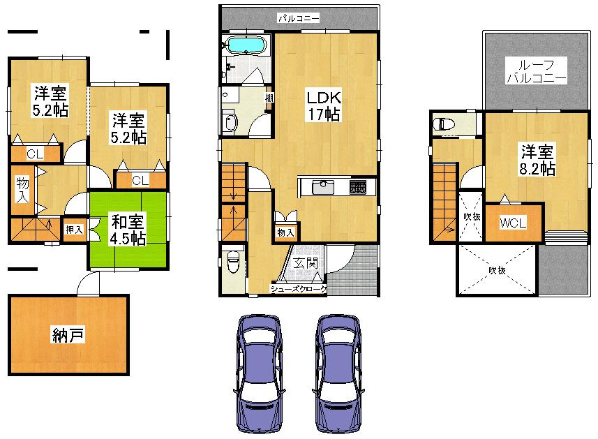 Floor plan. 32,800,000 yen, 4LDK, Land area 138.36 sq m , Building area 100.44 sq m