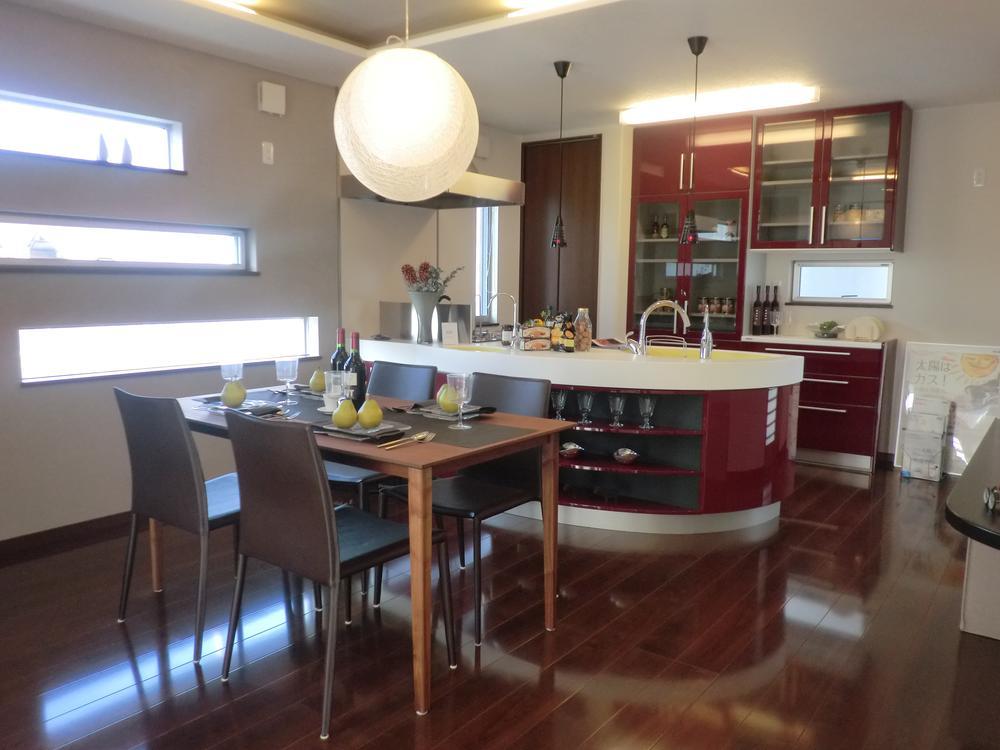 Kitchen.  [Model house kitchen] Coordinator has been produced, Kitchen and stuck to the ease of use in design. Your experience by all means in the field.