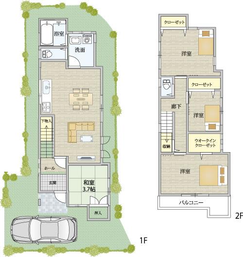 Floor plan. Spacious LDK is space where feeling of opening considering the won to use interior shine.