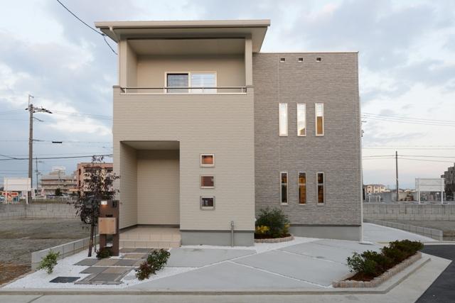 Model house photo. Model house of the split-level home type