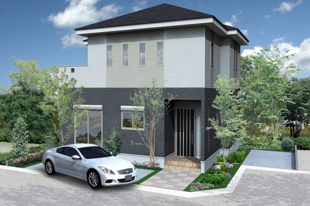 Local photos, including front road. Building plan example (H No. land)