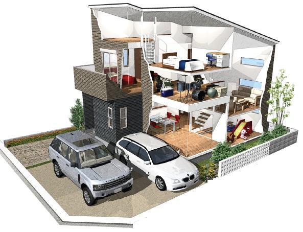 Building plan example (Perth ・ appearance). Skip the floor of the house Arora Home