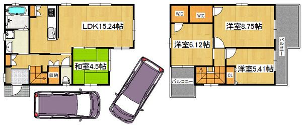 Floor plan. 25,980,000 yen, 4LDK, Land area 105.55 sq m , Building area 92.13 sq m