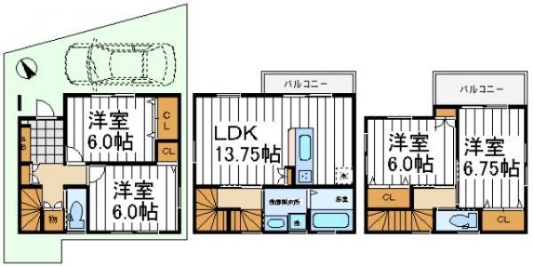 Floor plan. 47,800,000 yen, 4LDK, Land area 62.77 sq m , Building area 98.53 sq m floor plan