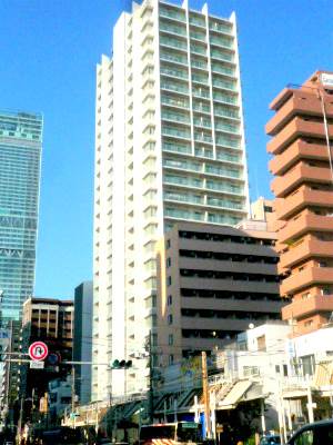 Building appearance. Abenobashi Terminal Building right next