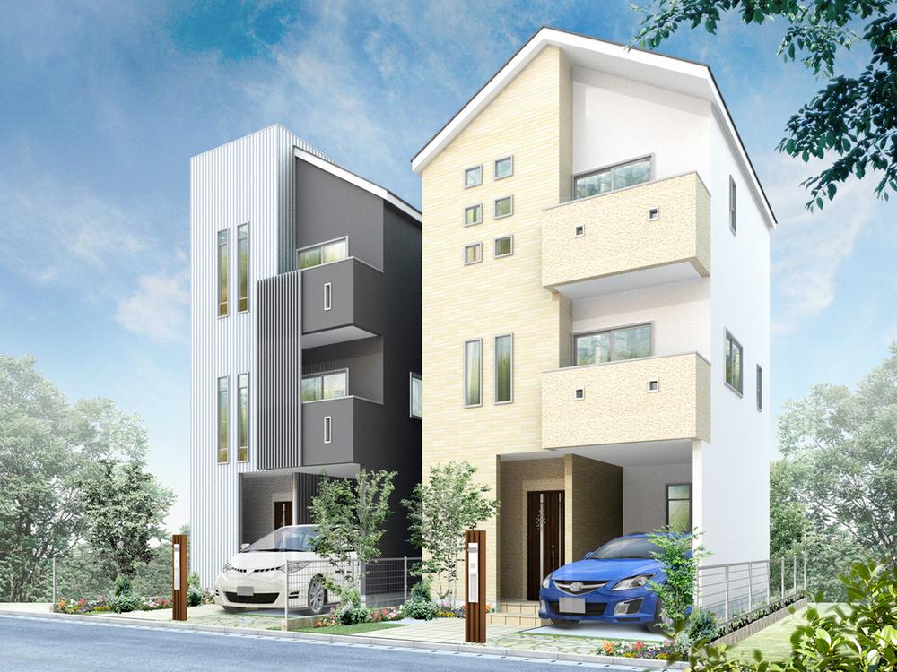 Building plan example (Perth ・ Introspection). Three-story image