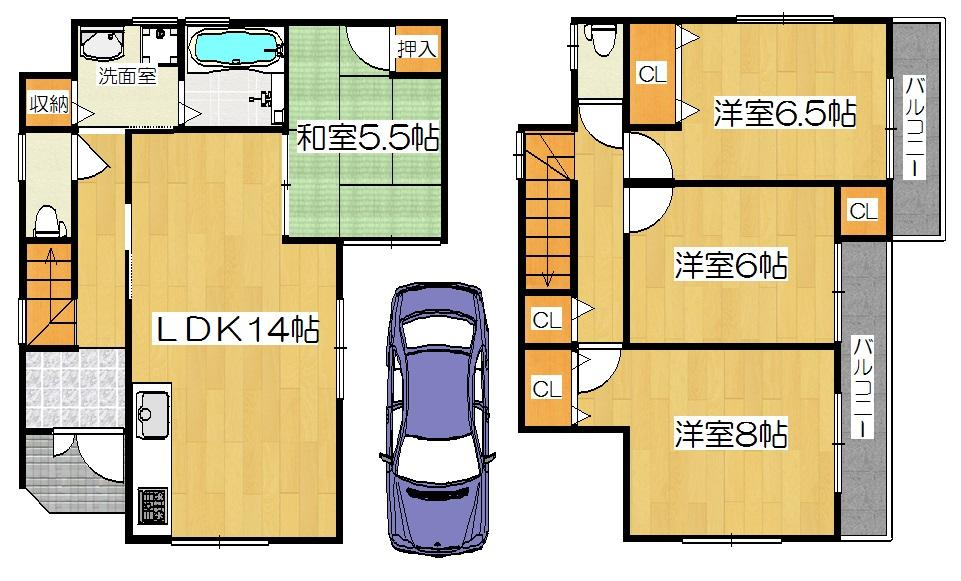 Floor plan. (No. 1 point), Price 38,800,000 yen, 4LDK, Land area 106.18 sq m , Building area 98.91 sq m