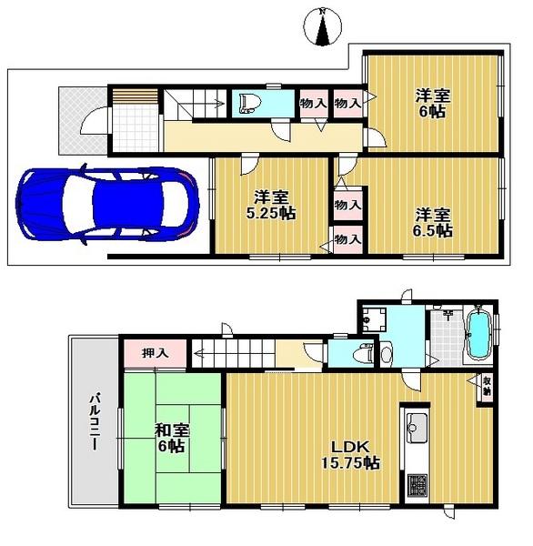 Floor plan. (No. 2 locations), Price 42,800,000 yen, 4LDK, Land area 86.85 sq m , Building area 92.32 sq m